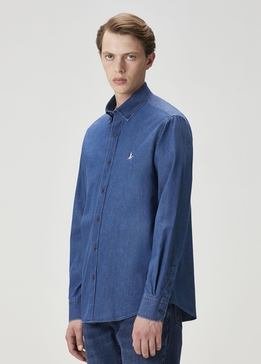  Beymen Club Erkek Comfort Fit Lacivert Denim Gömlek