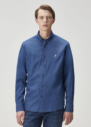  Beymen Club Erkek Comfort Fit Lacivert Denim Gömlek