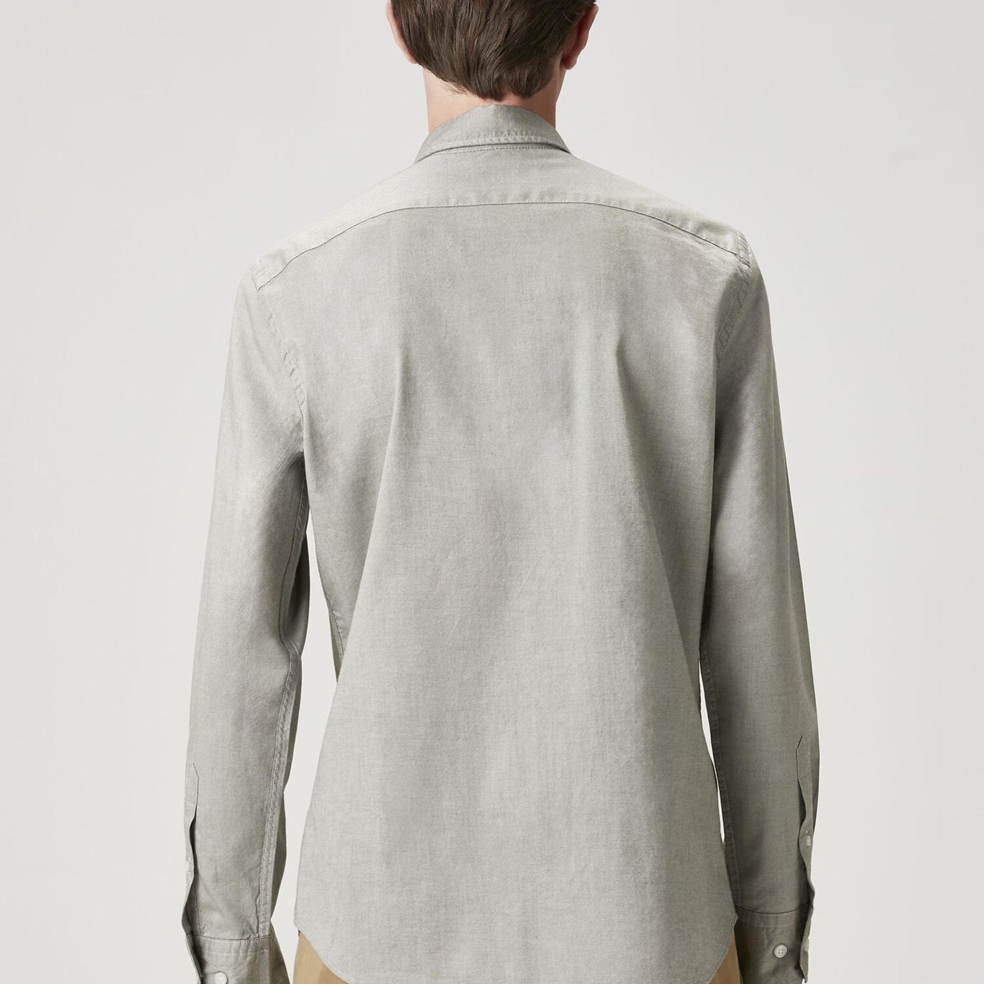 Beymen Club Erkek Slim Fit Açık Haki Oxford Gömlek