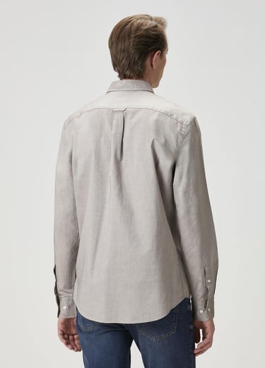  Beymen Club Erkek Comfort Fit Vizon Oxford Gömlek