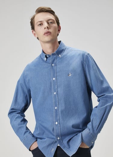  Beymen Club Erkek Comfort Fit Mavi Denim Gömlek