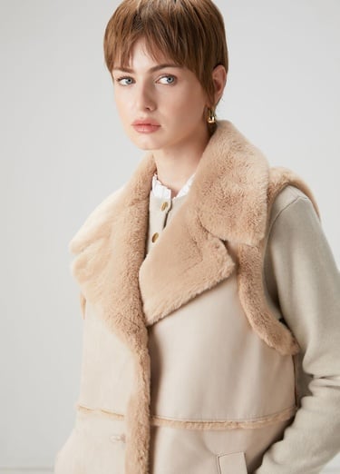  Beymen Club Kadın Taş Suni Kürk Detaylı Yelek