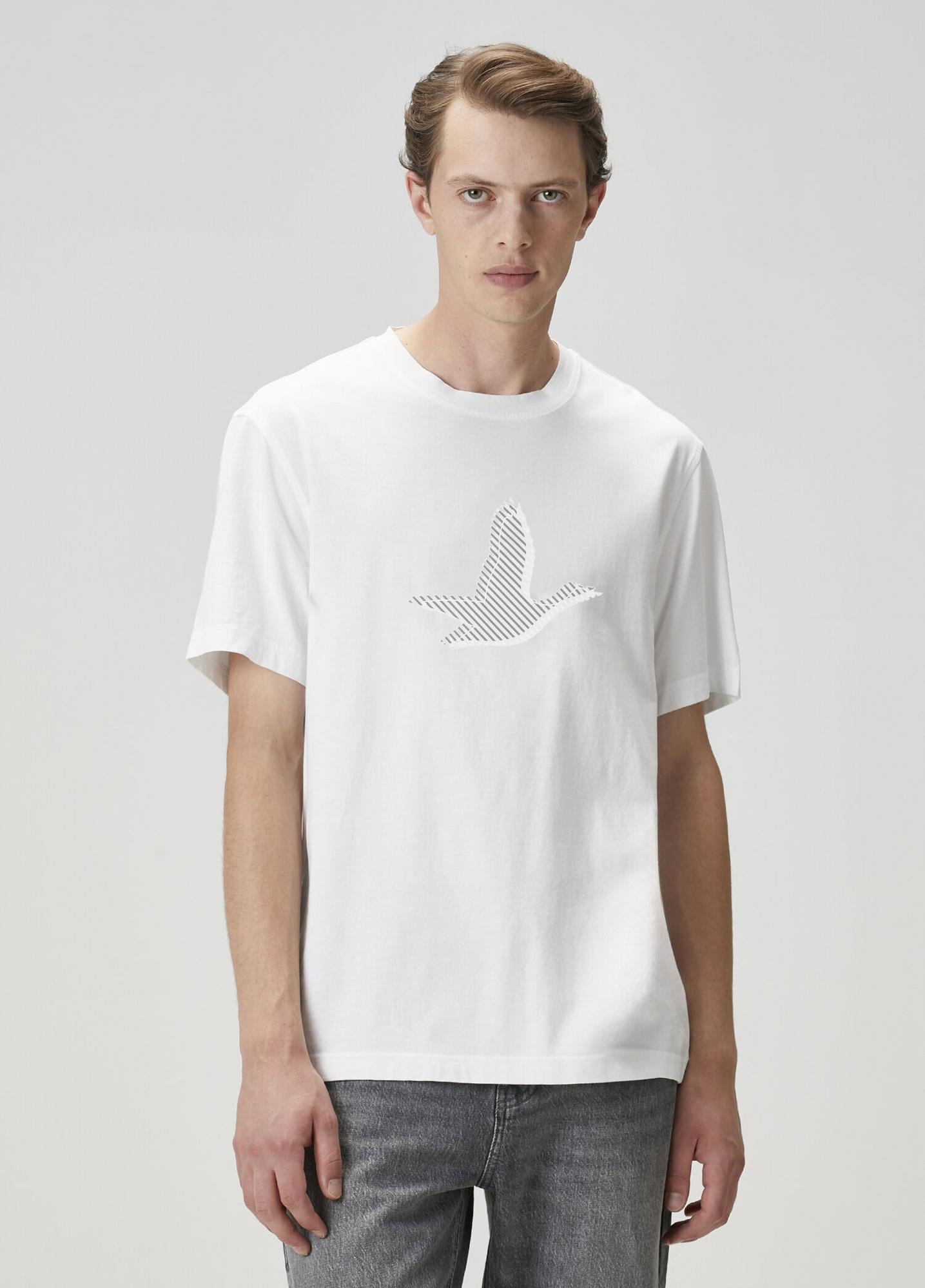  Beymen Club Erkek Beyaz Logo Baskılı T-shirt