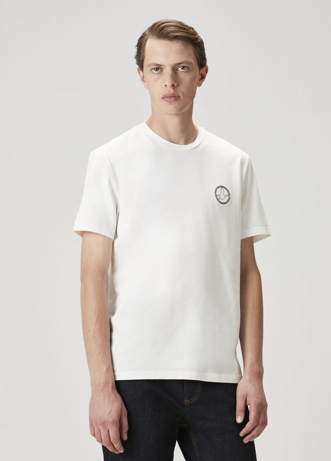  Beymen Club Erkek Kırık Beyaz Kaz Nakışlı T-shirt