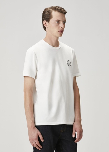  Beymen Club Erkek Kırık Beyaz Kaz Nakışlı T-shirt