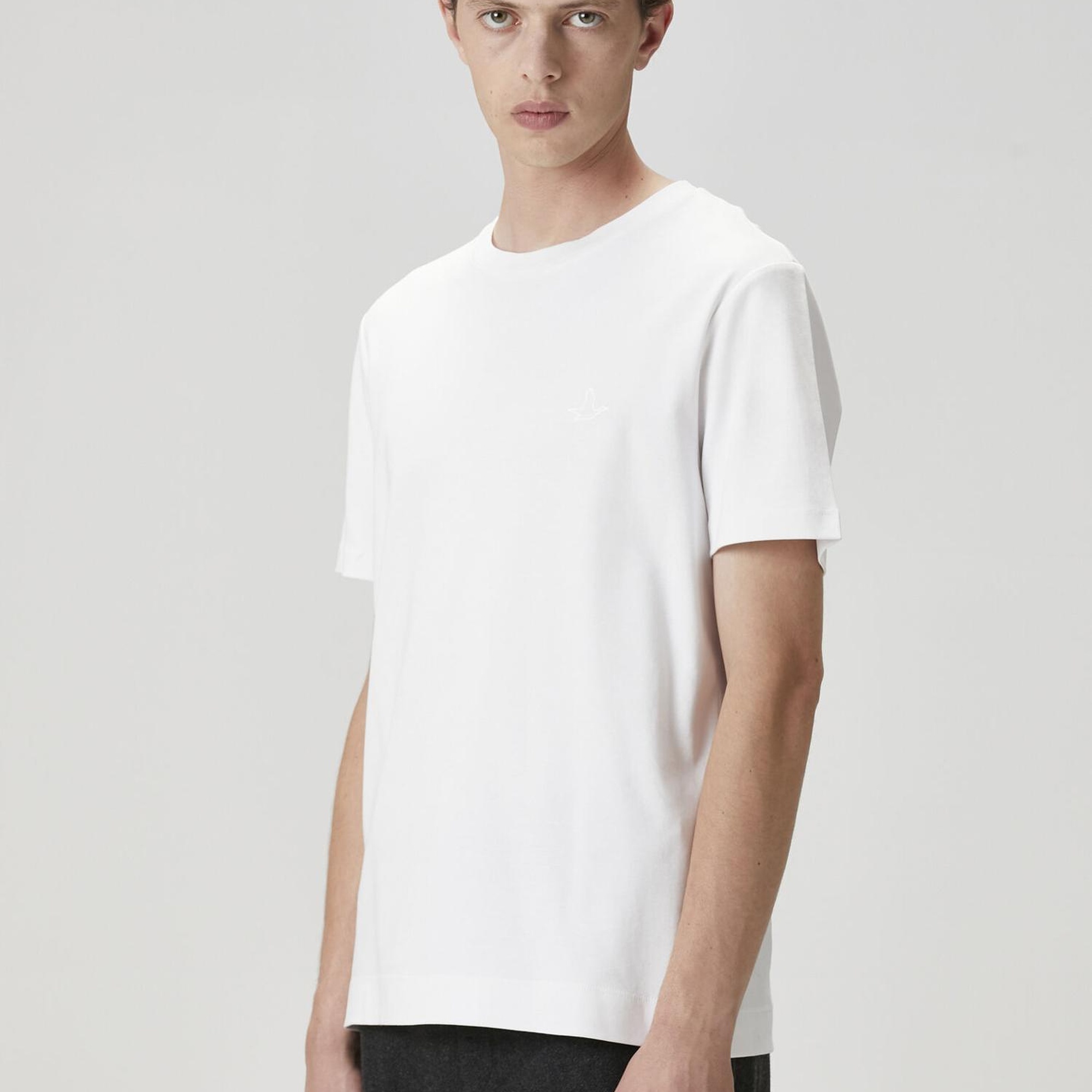 Beymen Club Erkek Kırık Beyaz Logo Baskılı T-shirt