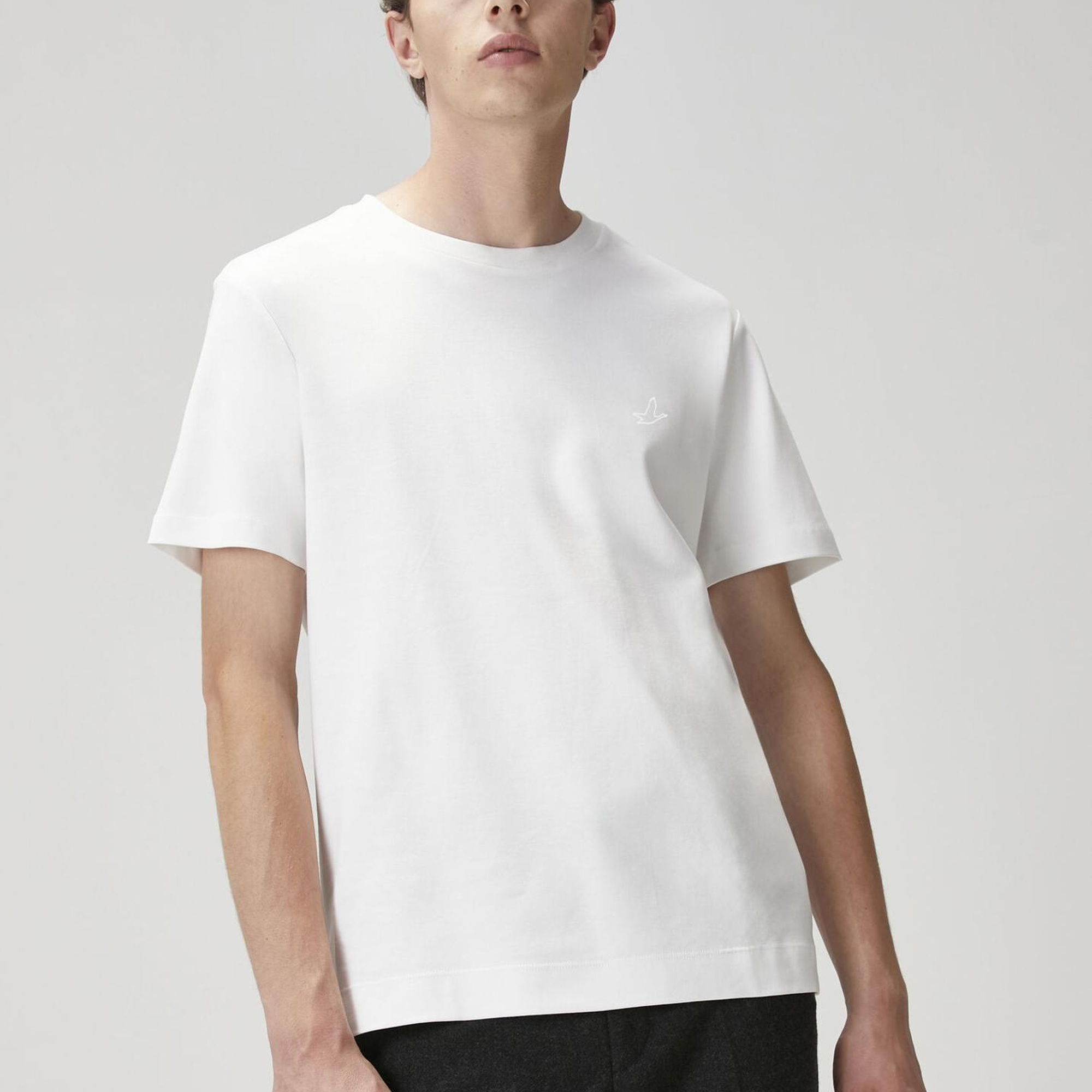 Beymen Club Erkek Kırık Beyaz Logo Baskılı T-shirt