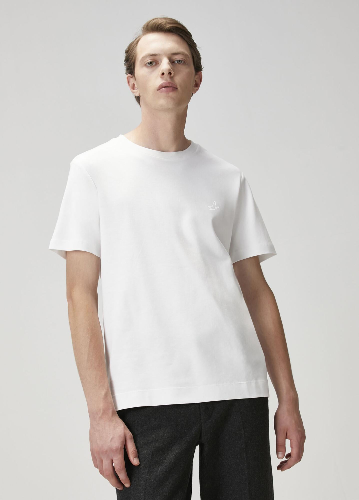  Beymen Club Erkek Kırık Beyaz Logo Baskılı T-shirt