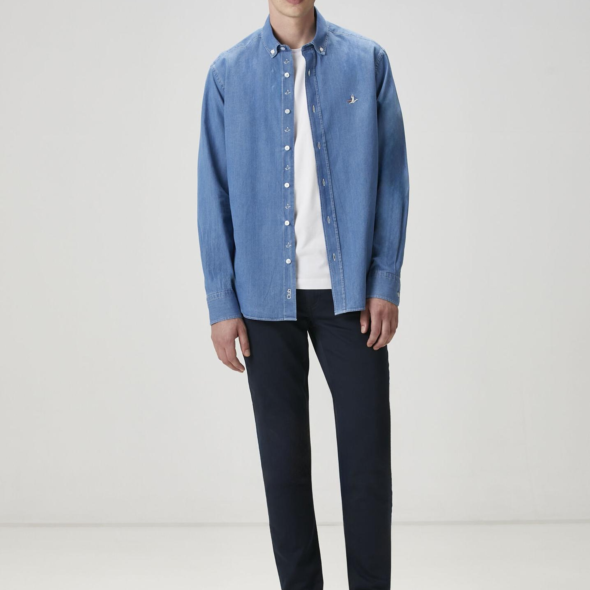 Beymen Club Erkek Kırık Beyaz Logo Baskılı T-shirt