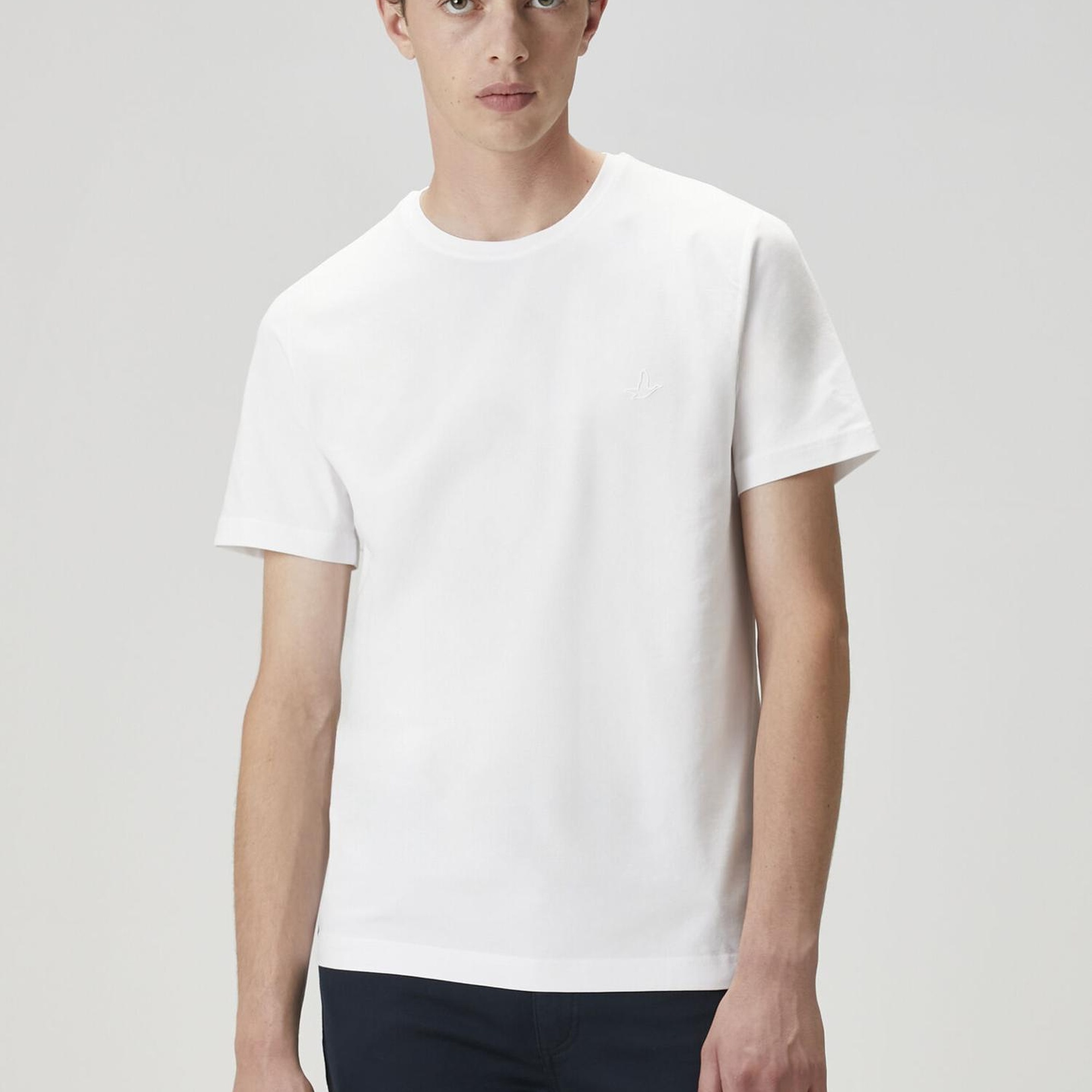 Beymen Club Erkek Kırık Beyaz Logo Baskılı T-shirt