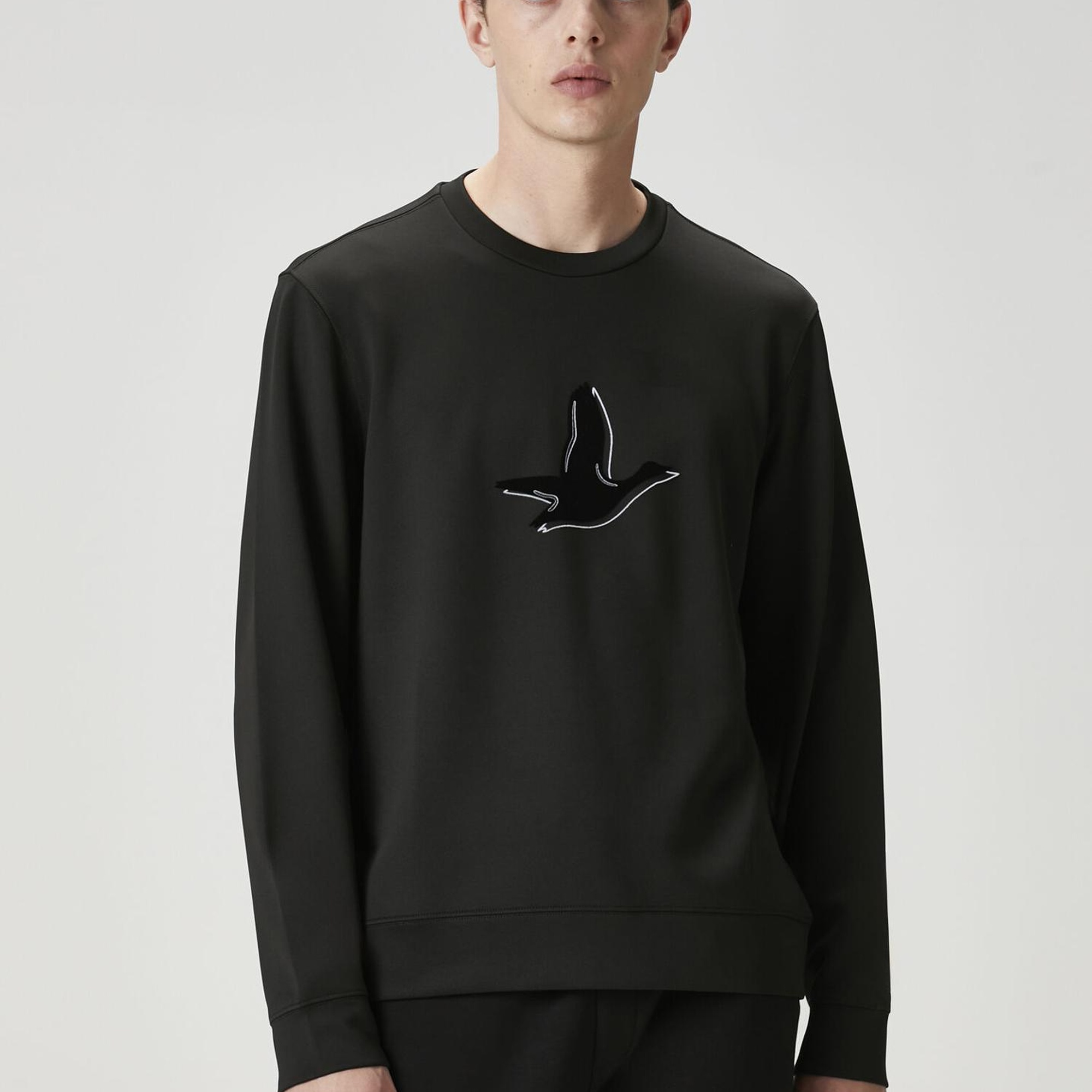 Beymen Club Erkek Siyah Logo Baskı Detaylı Sweatshirt