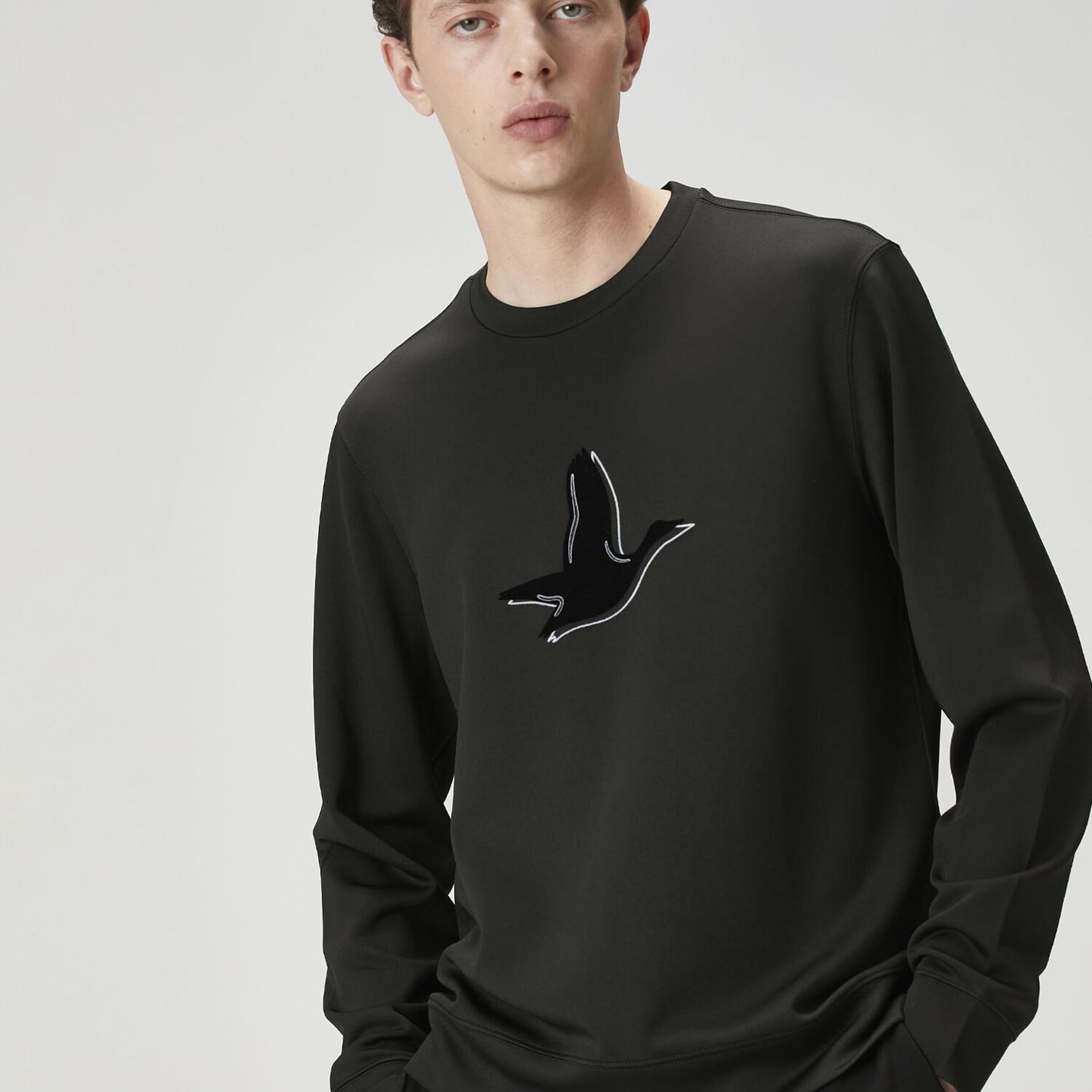 Beymen Club Erkek Siyah Logo Baskı Detaylı Sweatshirt