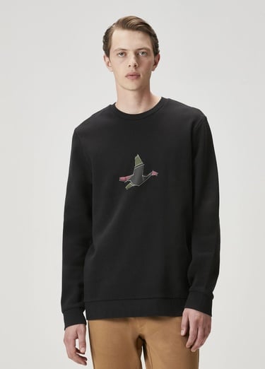  Beymen Club Erkek Siyah Logolu Sweatshirt