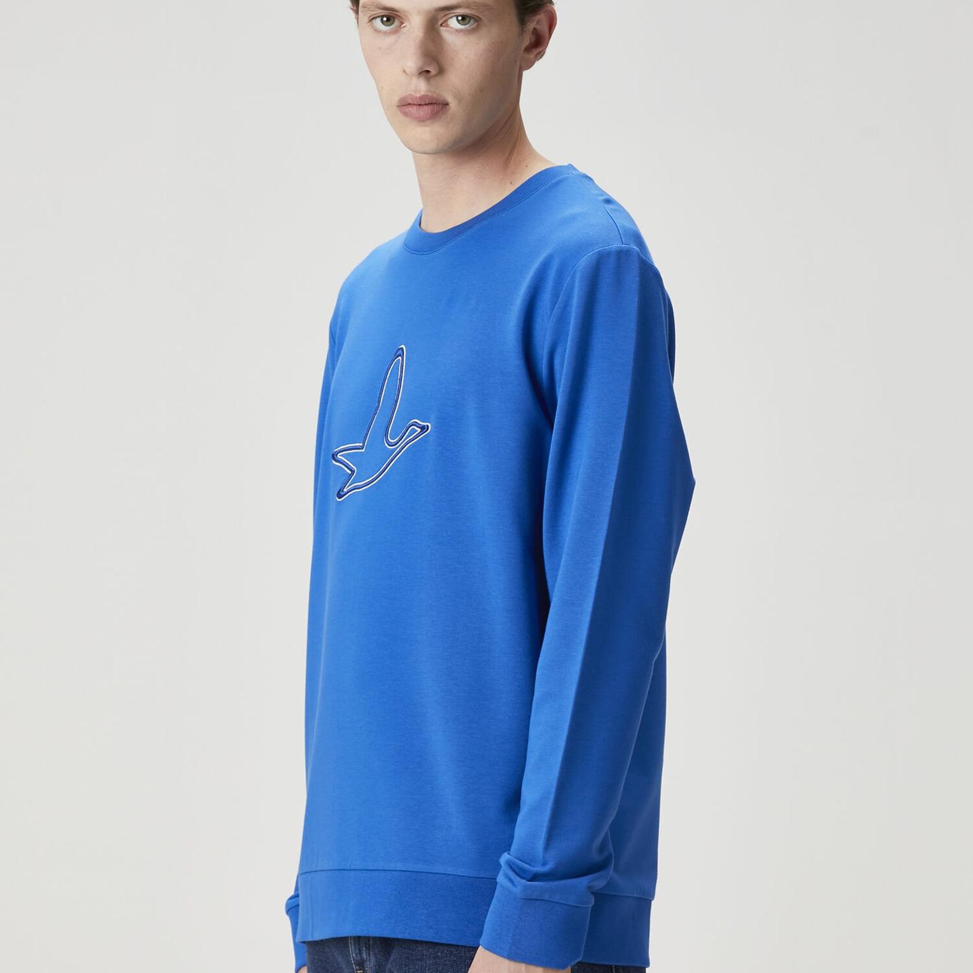 Beymen Club Erkek Saks Kaz Nakışlı Sweatshirt