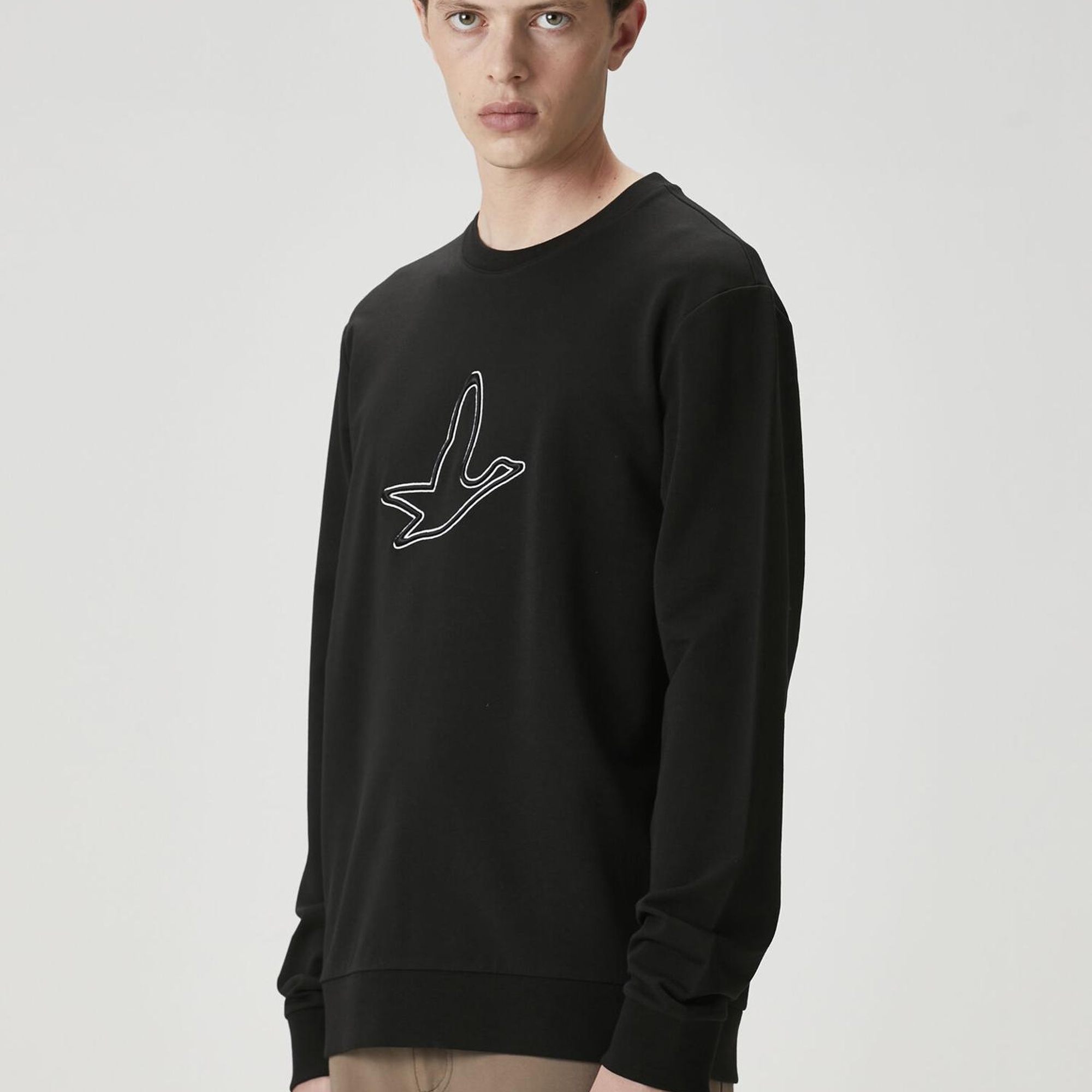 Beymen Club Erkek Siyah Logo Nakışlı Sweatshirt