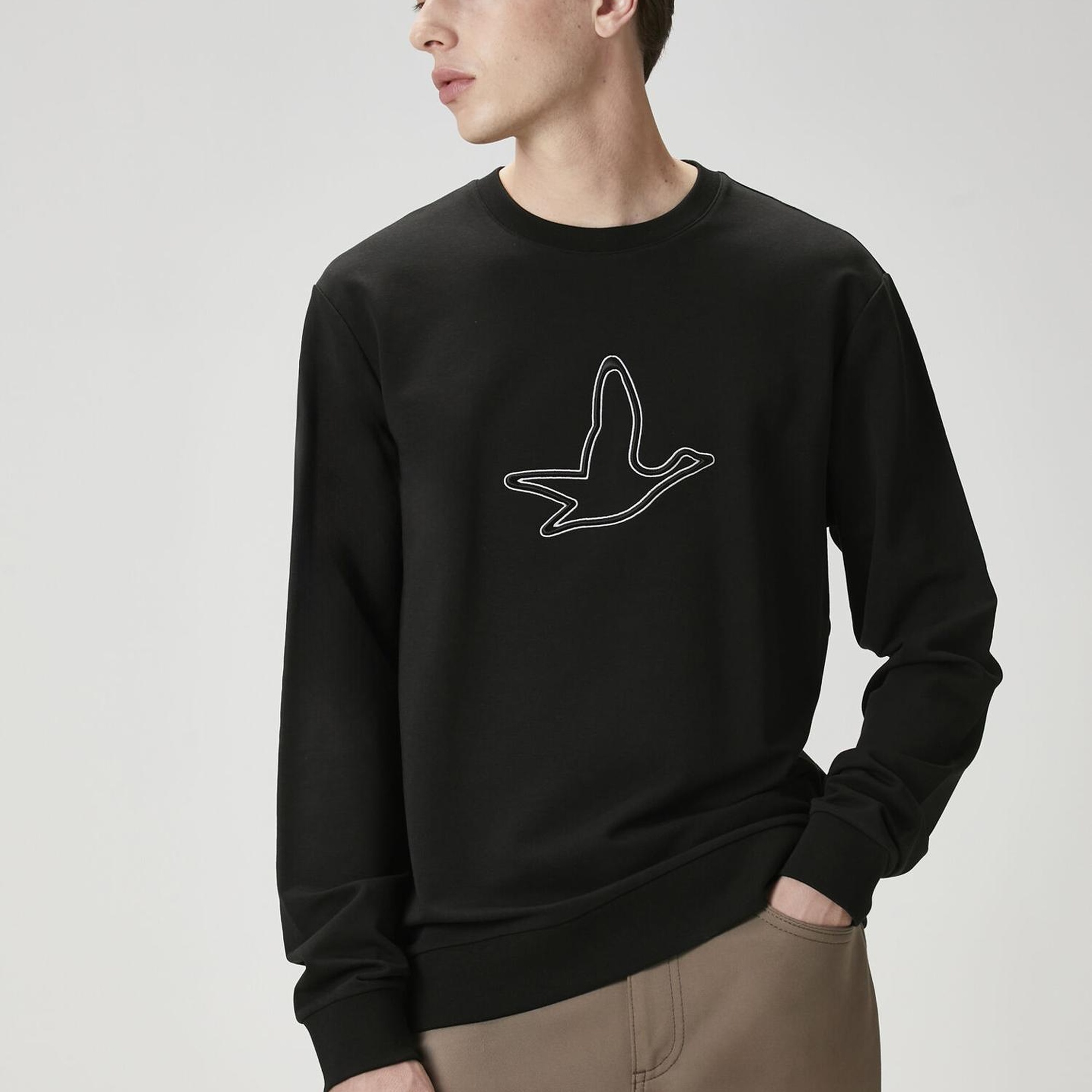 Beymen Club Erkek Siyah Logo Nakışlı Sweatshirt