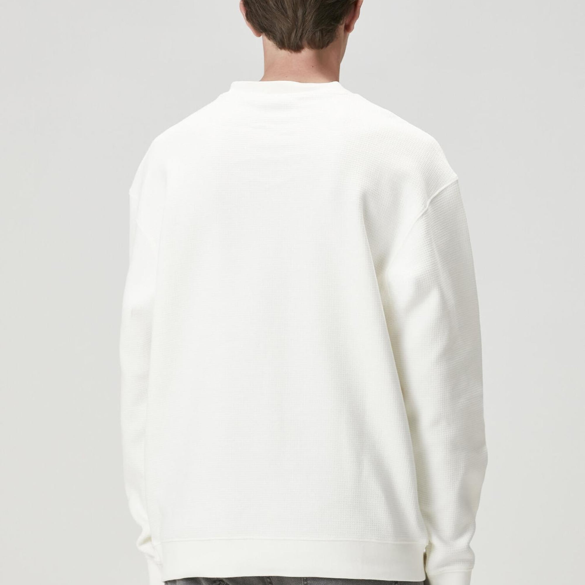 Beymen Club Erkek Kırık Beyaz Waffle Dokulu Oversized Sweatshirt