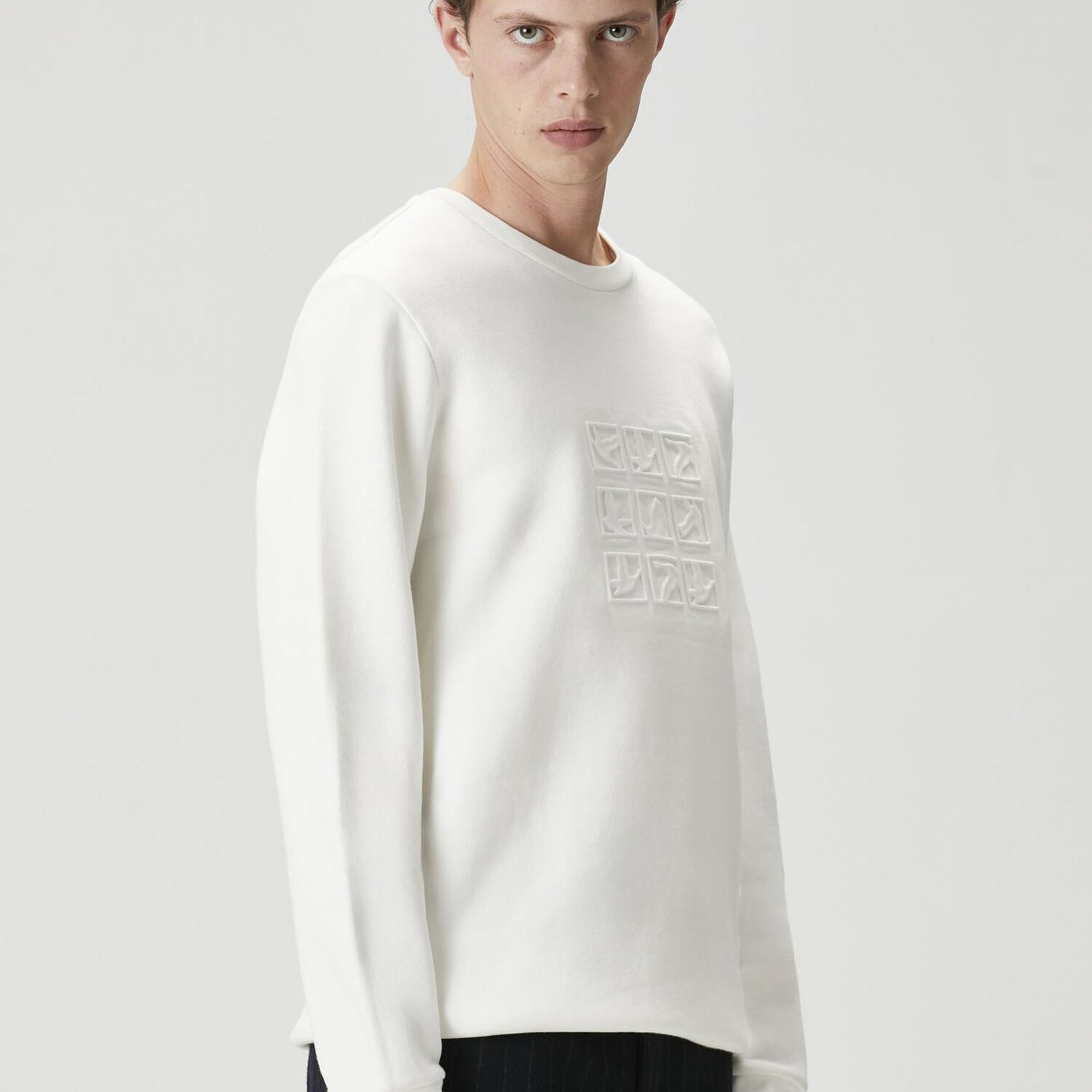 Beymen Club Erkek Beyaz Logo Baskılı Sweatshirt