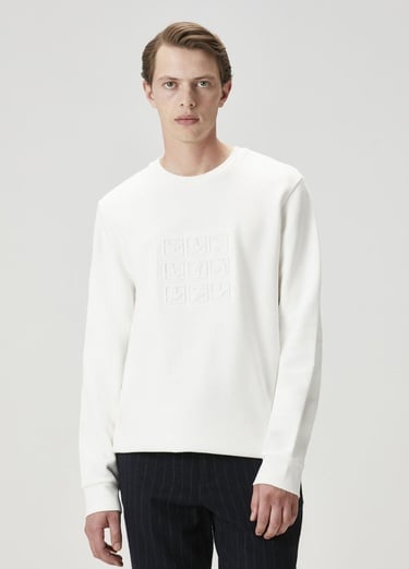  Beymen Club Erkek Beyaz Logo Baskılı Sweatshirt