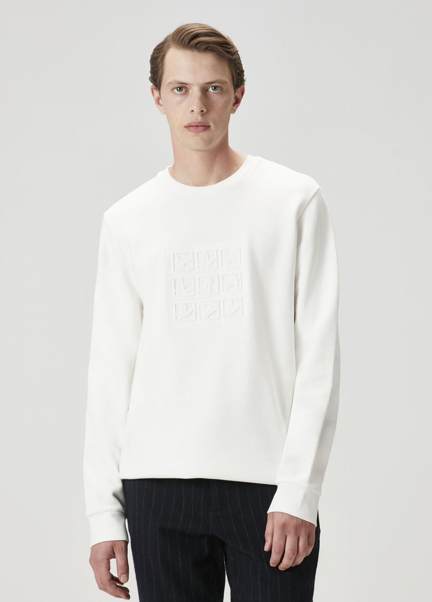  Beymen Club Erkek Beyaz Logo Baskılı Sweatshirt