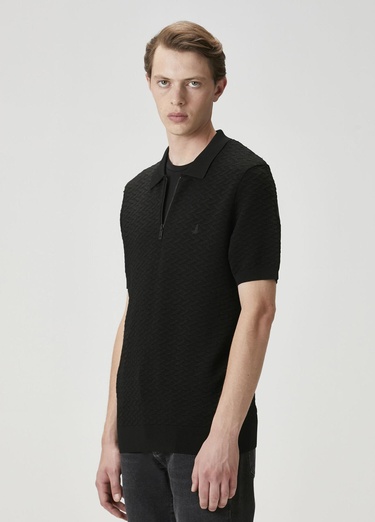  Beymen Club Erkek Siyah Polo Yaka Kısa Kollu Triko