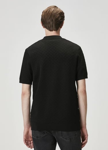 Beymen Club Erkek Siyah Polo Yaka Kısa Kollu Triko