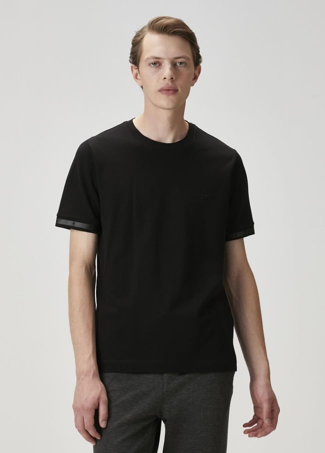  Beymen Club Erkek Siyah Logo Baskılı T-shirt