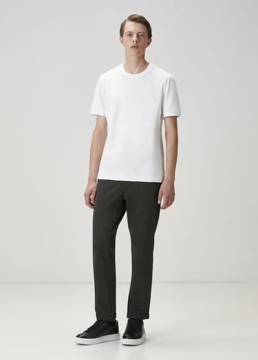  Beymen Club Erkek Kırık Beyaz Logo Baskılı T-shirt