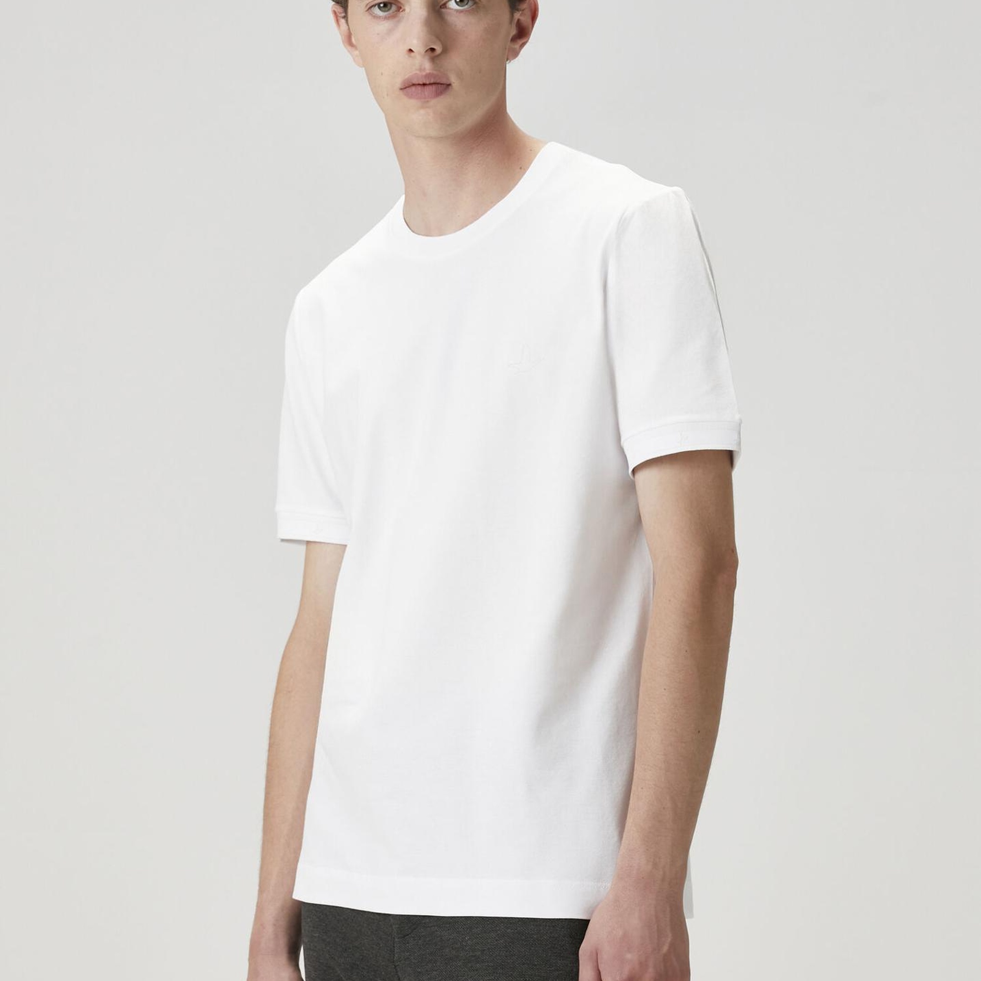 Beymen Club Erkek Kırık Beyaz Logo Baskılı T-shirt