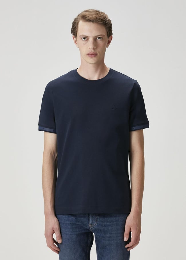  Beymen Club Erkek Lacivert Logo Baskılı T-shirt