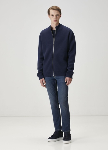  Beymen Club Erkek Lacivert Logo Baskılı T-shirt