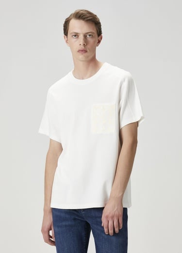  Beymen Club Erkek Beyaz Logo Detaylı T-shirt