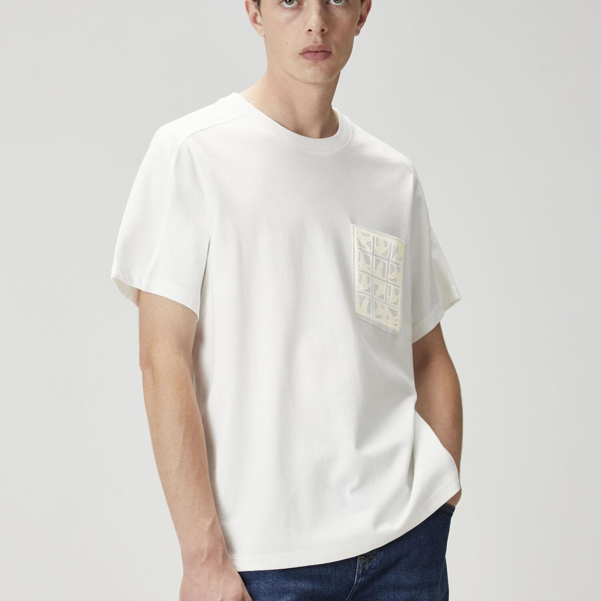 Beymen Club Erkek Beyaz Logo Detaylı T-shirt