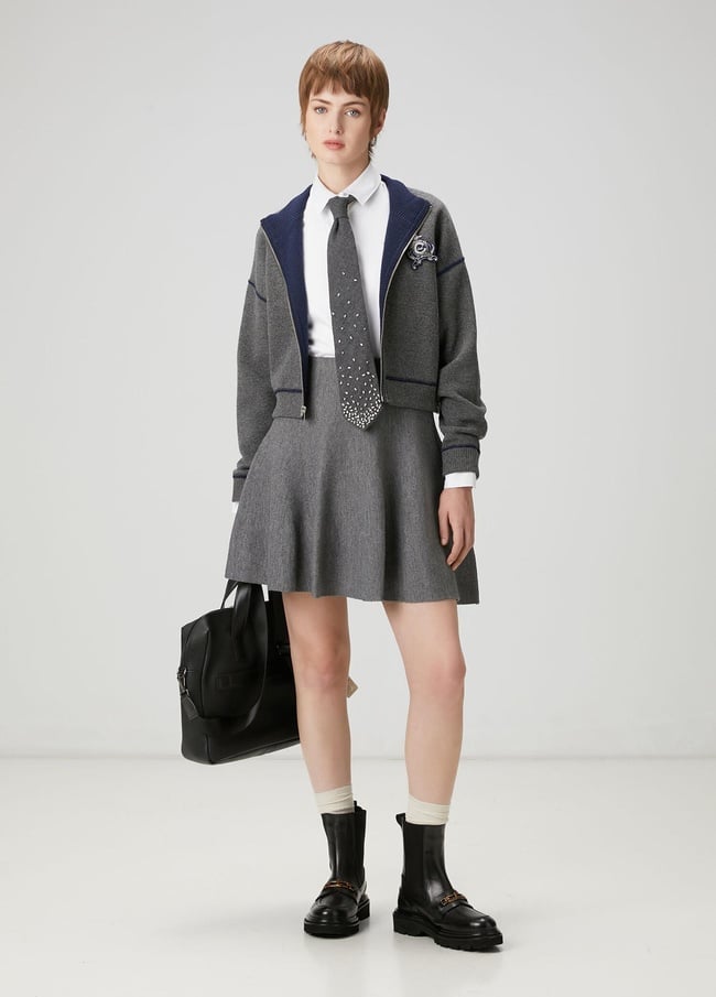  Beymen Club Kadın Gri Mini Triko Etek