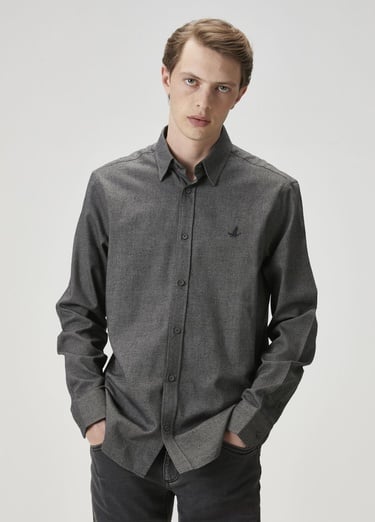  Beymen Club Erkek Comfort Fit Antrasit Gömlek