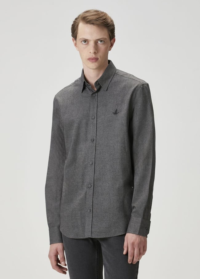  Beymen Club Erkek Comfort Fit Antrasit Gömlek