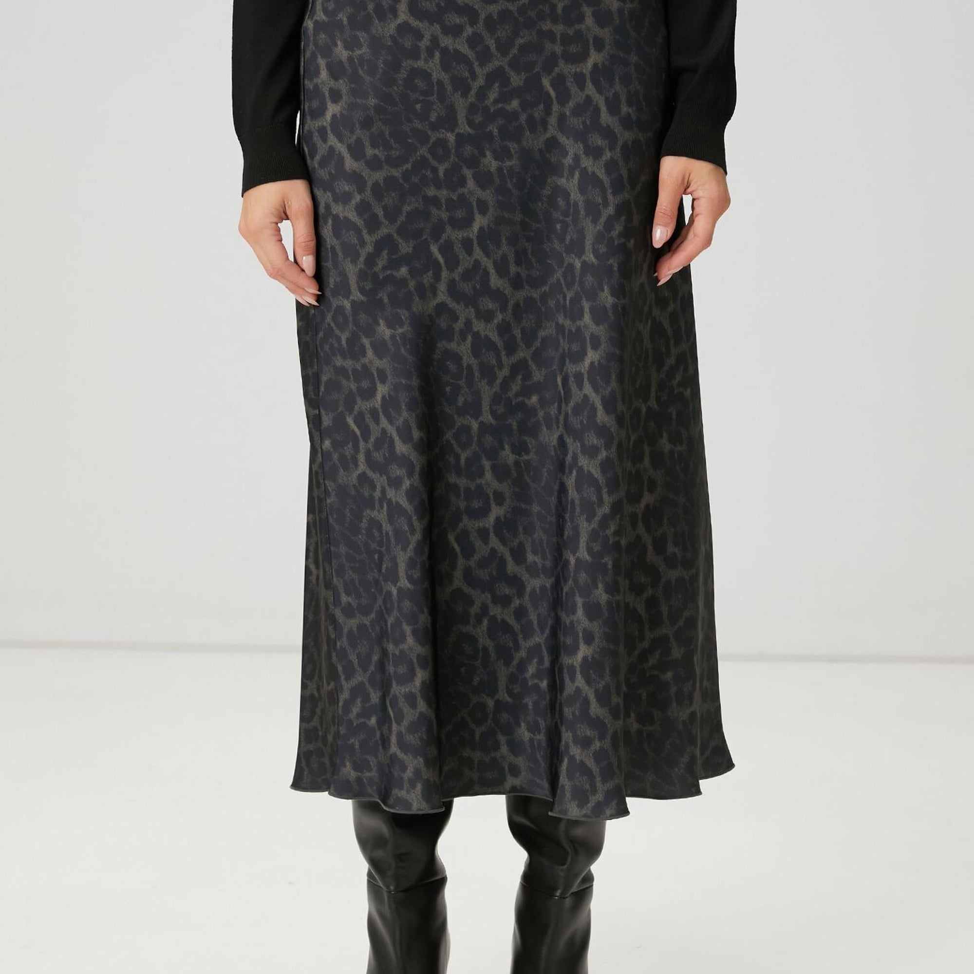 Beymen Club Kadın Hardal Desenli Midi Etek