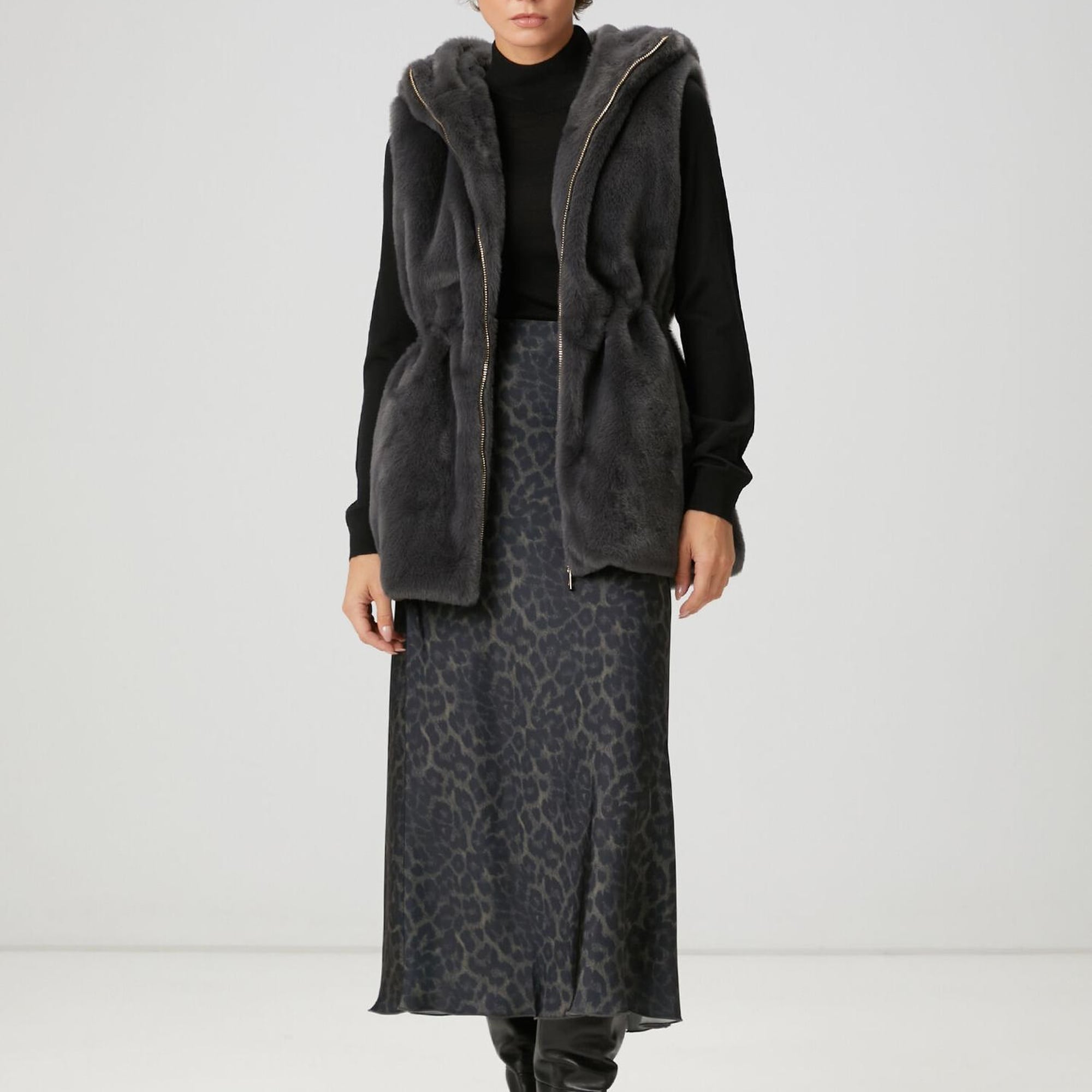 Beymen Club Kadın Hardal Desenli Midi Etek