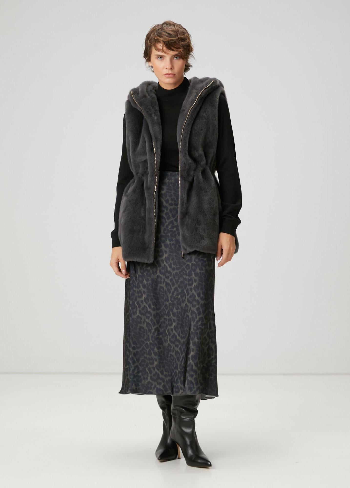  Beymen Club Kadın Hardal Desenli Midi Etek