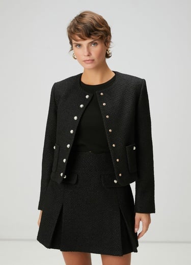  Beymen Club Kadın Siyah Mini Tweed Etek