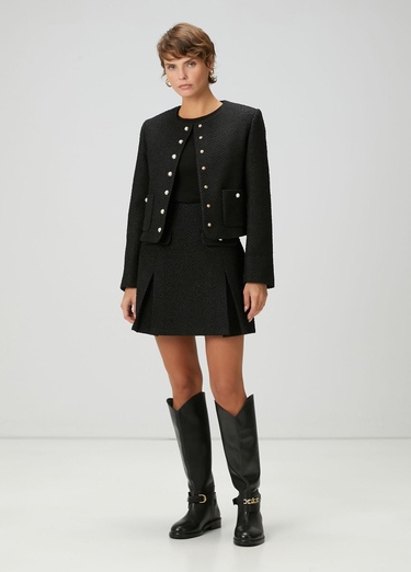  Beymen Club Kadın Siyah Mini Tweed Etek
