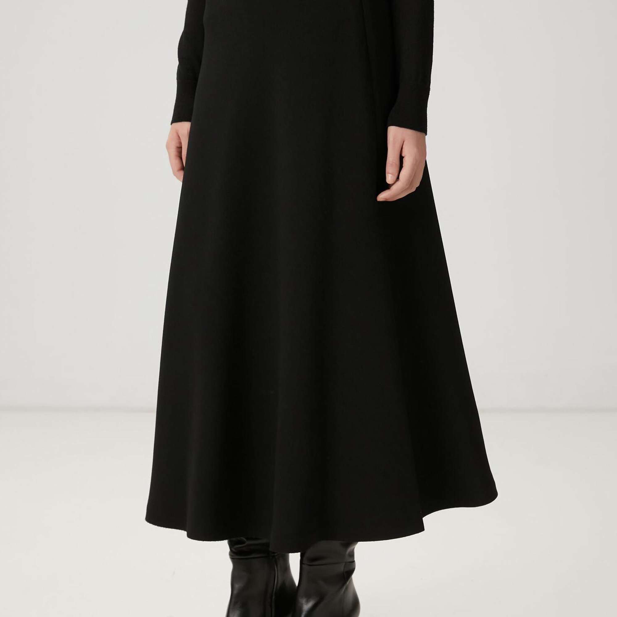 Beymen Club Kadın Siyah Midi Krep Etek