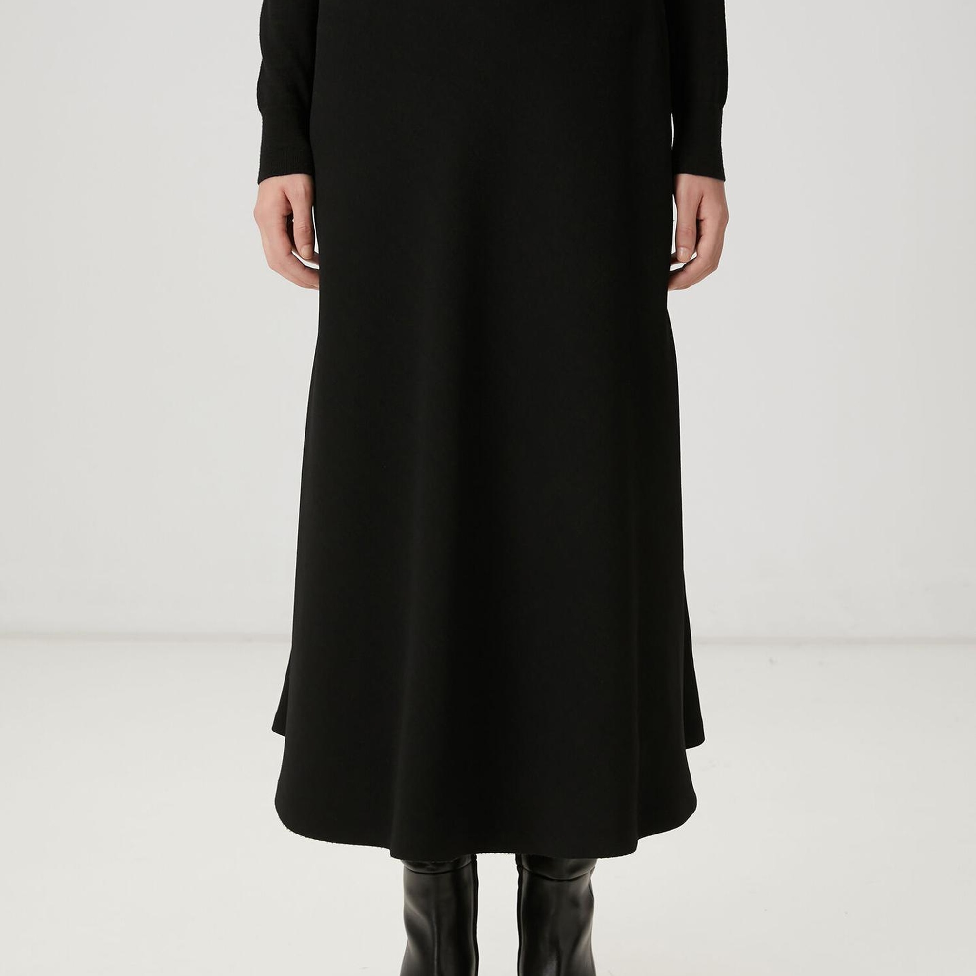 Beymen Club Kadın Siyah Midi Krep Etek