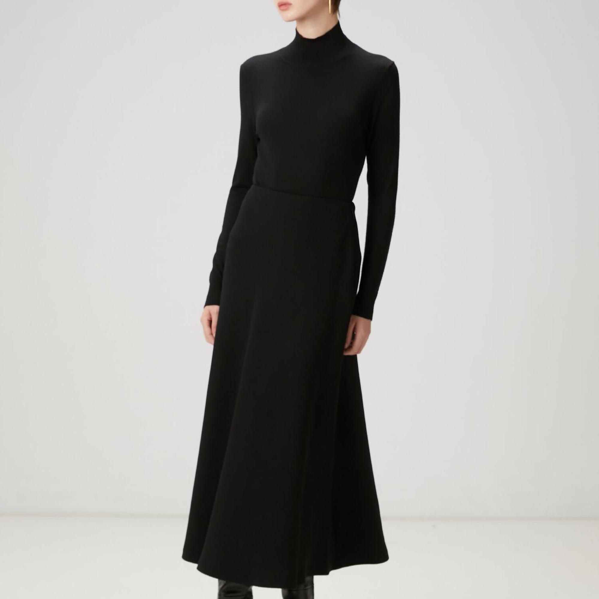 Beymen Club Kadın Siyah Midi Krep Etek