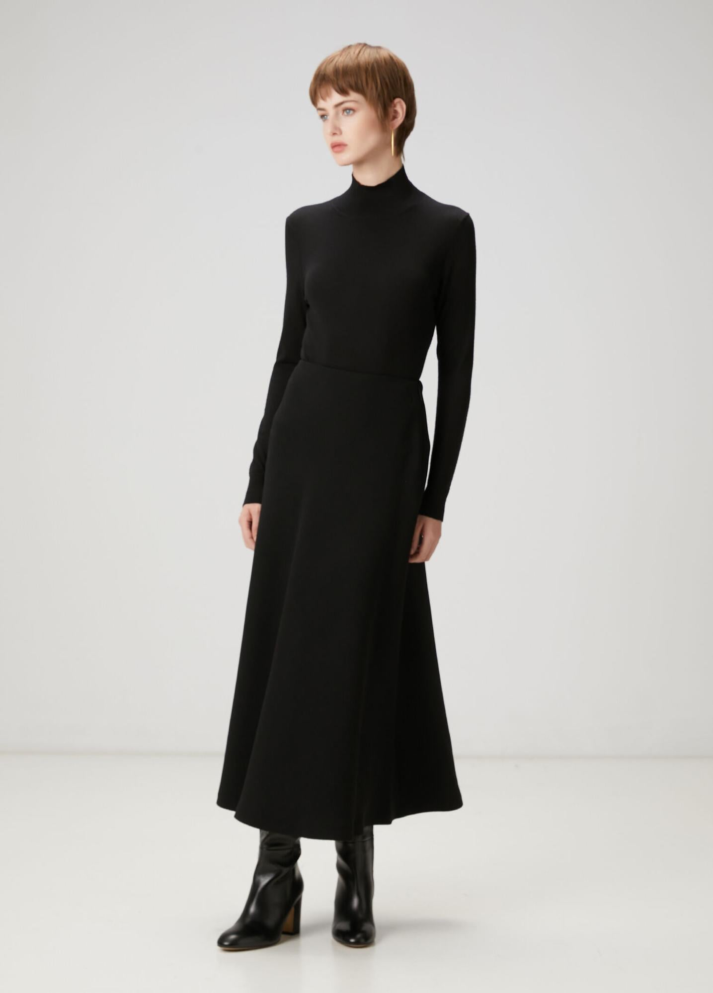  Beymen Club Kadın Siyah Midi Krep Etek