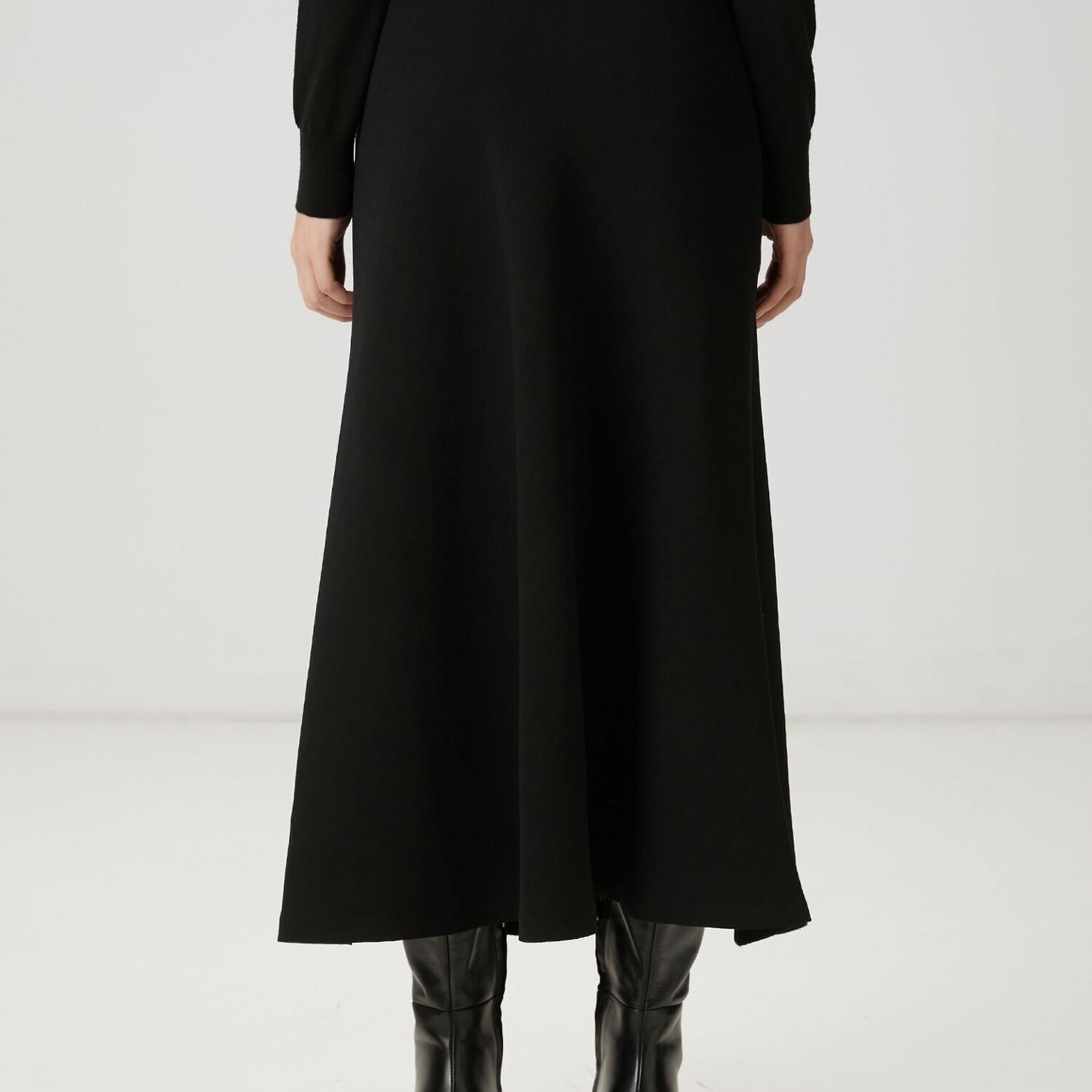 Beymen Club Kadın Siyah Midi Krep Etek