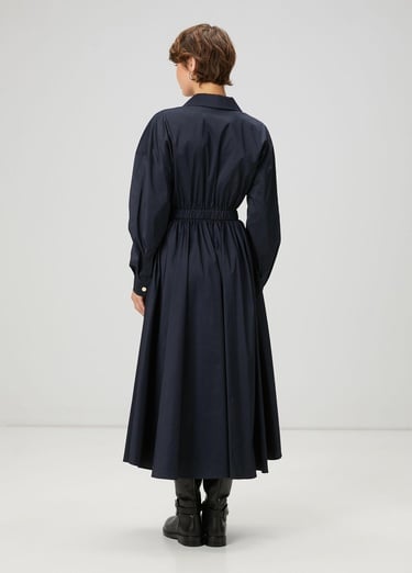  Beymen Club Kadın Koyu Lacivert Midi Tafta Gömlek Elbise