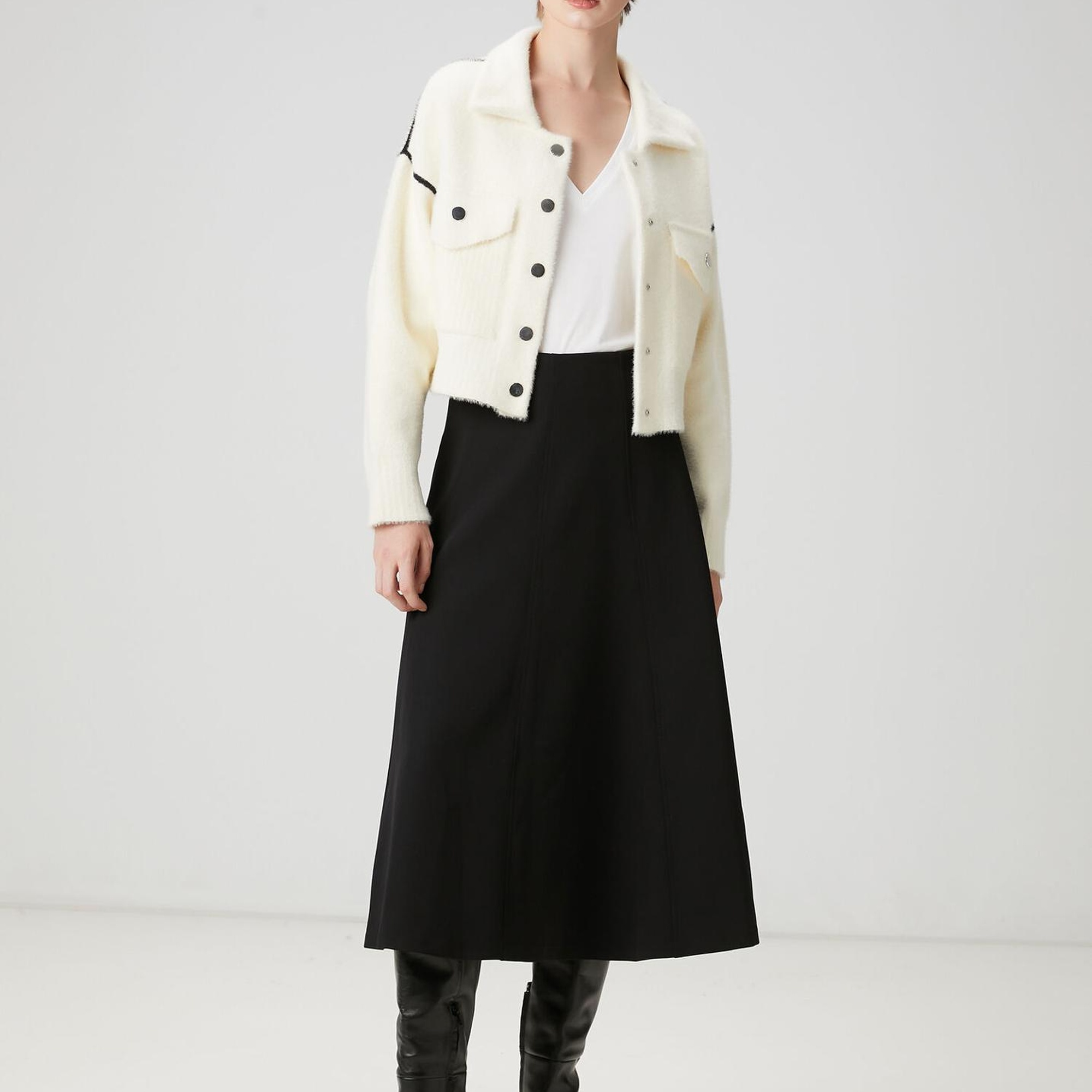 Beymen Club Kadın Siyah Midi Kloş Etek