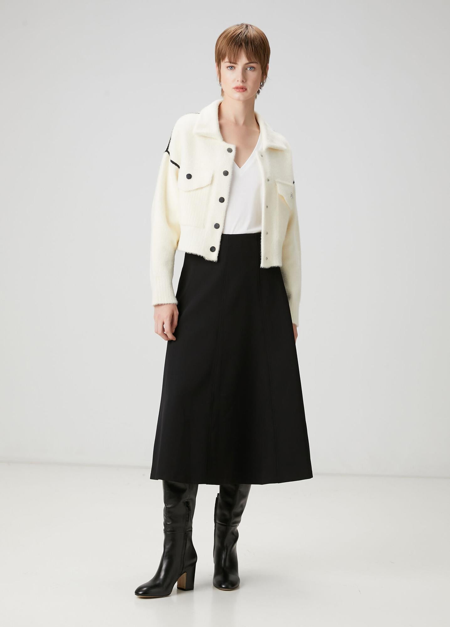  Beymen Club Kadın Siyah Midi Kloş Etek