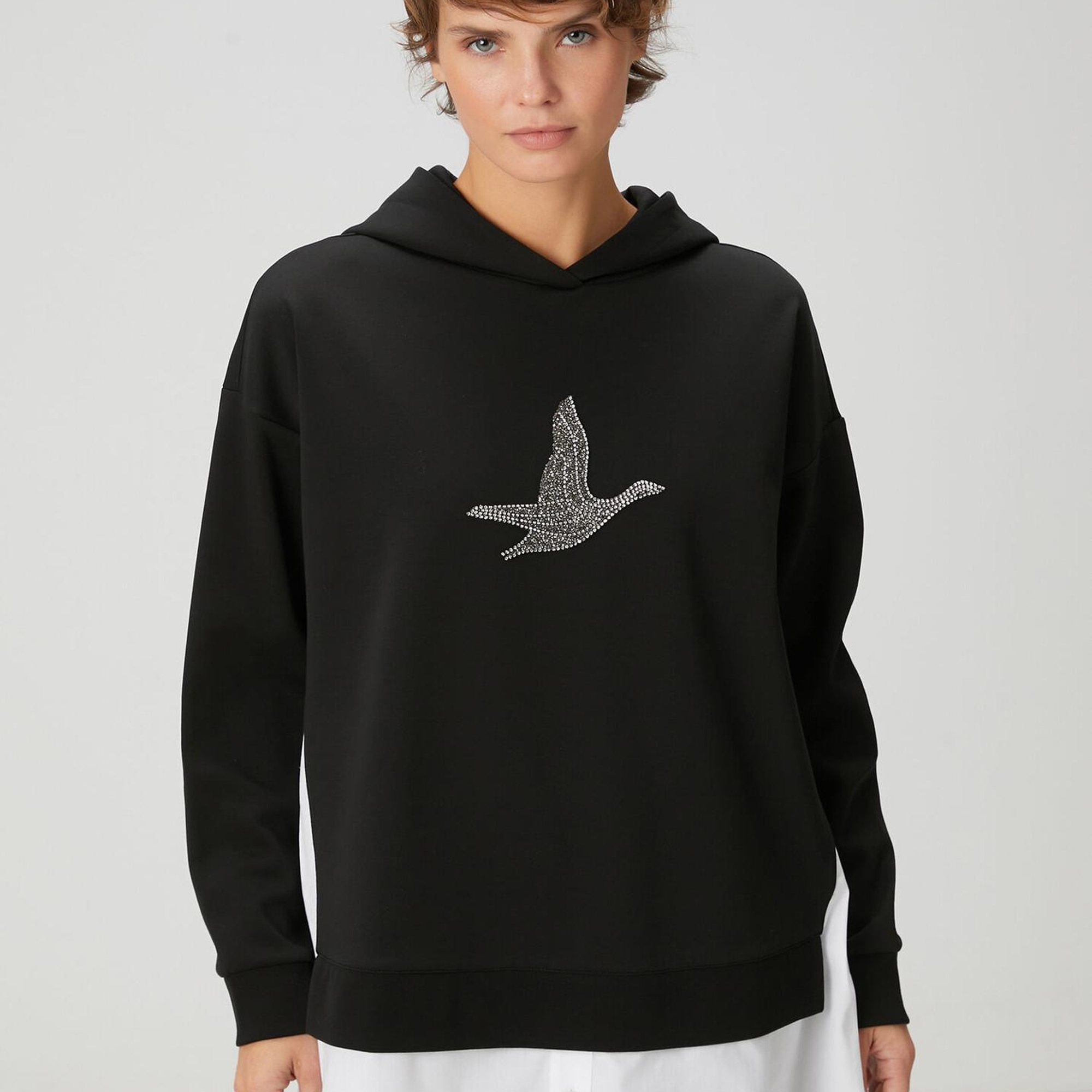 Beymen Club Kadın Siyah Kapüşonlu Gömlek Detaylı Sweatshirt